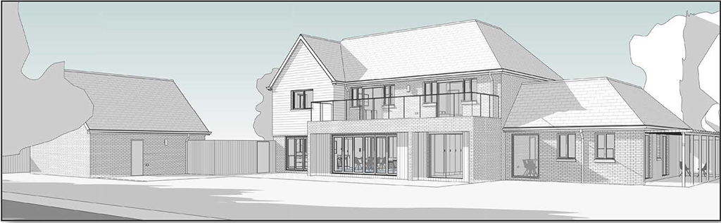 Lot: 79 - SITE WITH PLANNING FOR A FIVE-BEDROOM HOUSE WITH ANNEXE SET IN 0.4 ACRES -